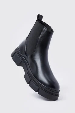 Track Sole Chelsea Boot | BoohooMAN UK