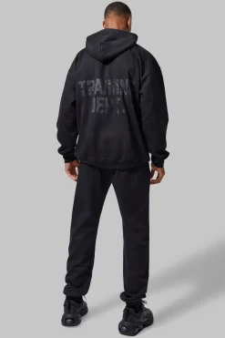 Training Dept Oversized Hooded Tracksuit | BoohooMAN UK