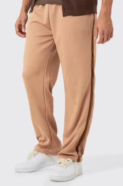 Tricot Homme Embroidered Tape Relaxed Joggers | BoohooMAN UK