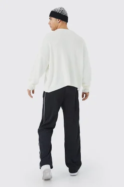 Tricot Wide Leg Jogger | BoohooMAN UK