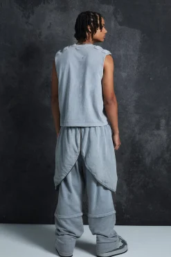 Trippie Redd Baby Fit Heavy Washed Padded Tank | BoohooMAN UK