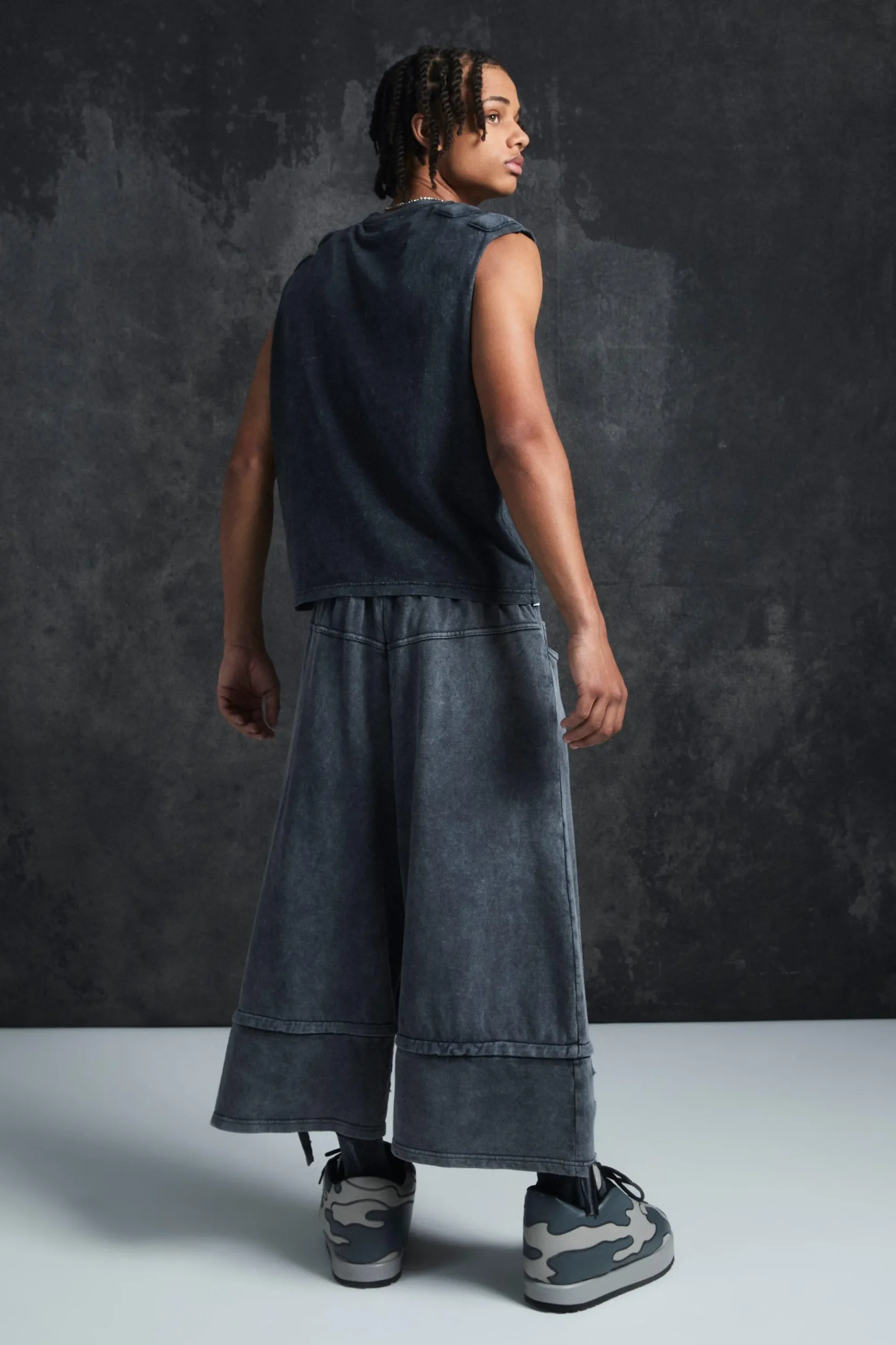 Trippie Redd Baby Fit Heavy Washed Padded Tank | BoohooMAN UK