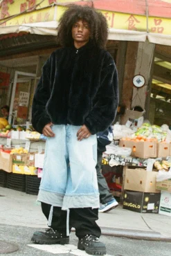 Trippie Redd Baggy Rigid Hybrid Layered Denim Jeans | BoohooMAN UK