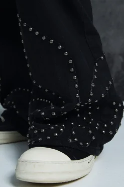 Trippie Redd Baggy Rigid Studded Applique Denim Jeans | BoohooMAN UK