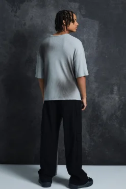 Trippie Redd Elasticated Waist Relaxed Technical Stretch Cargo Trousers | BoohooMAN UK
