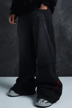Trippie Redd Extreme Baggy Rigid Zip Off Leg Denim Jeans | BoohooMAN UK