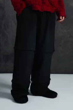 Trippie Redd Extreme Wide Leg Double Waistband Jogger | BoohooMAN UK