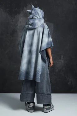Trippie Redd Heavy Washed Horn Poncho | BoohooMAN UK