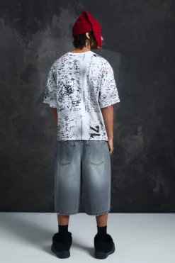 Trippie Redd Oversized Boxy Heavy Washed All Over Print T-shirt | BoohooMAN UK