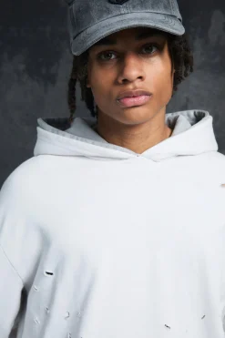 Trippie Redd Oversized Boxy Heavy, Washed & Distressed Hoodie | BoohooMAN UK
