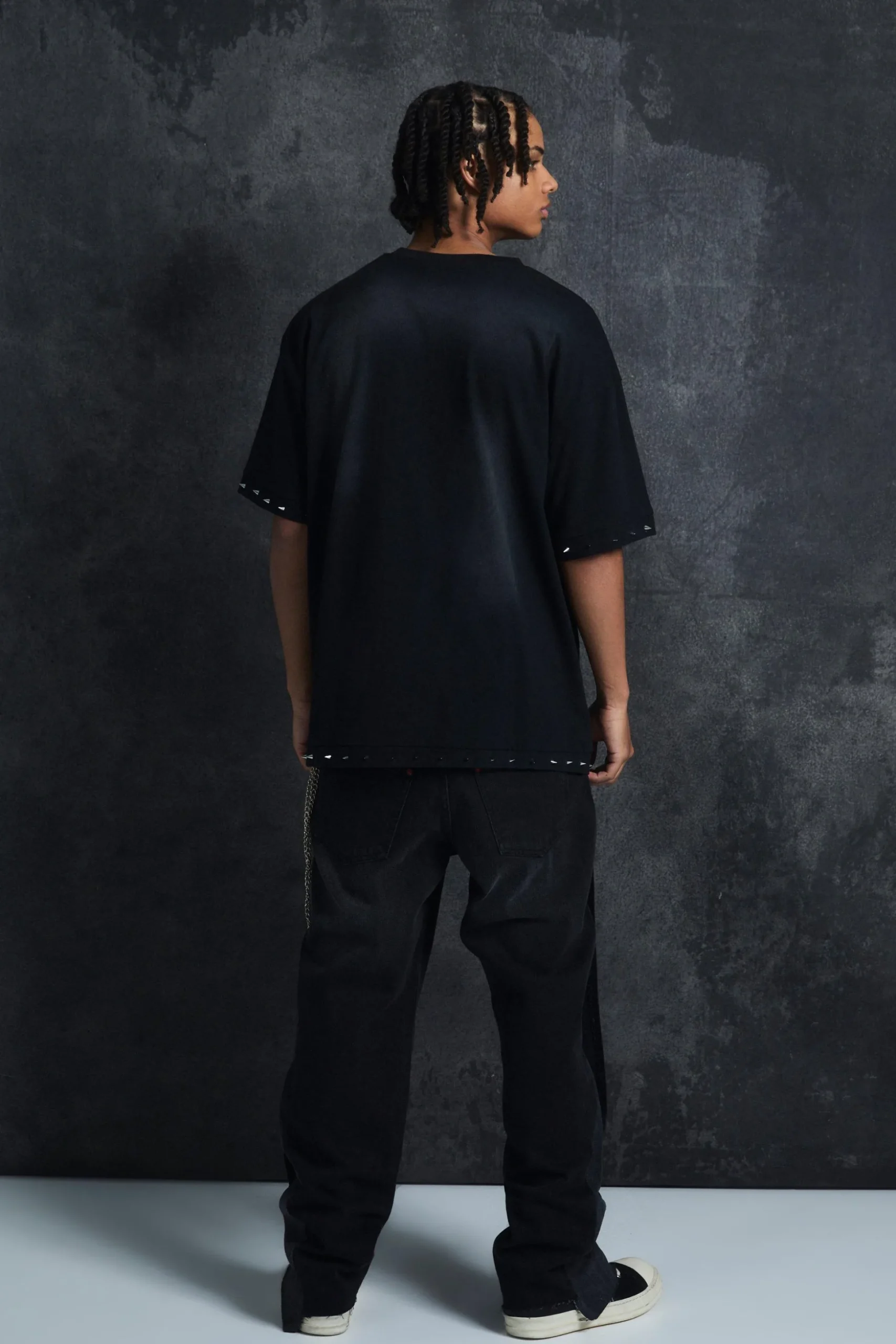 Trippie Redd Oversized Boxy Washed Heavy Weight Ring Detail T-Shirt | BoohooMAN UK