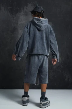 Trippie Redd Oversized Boxy Heavy Washed & Distressed Hoodie | BoohooMAN UK