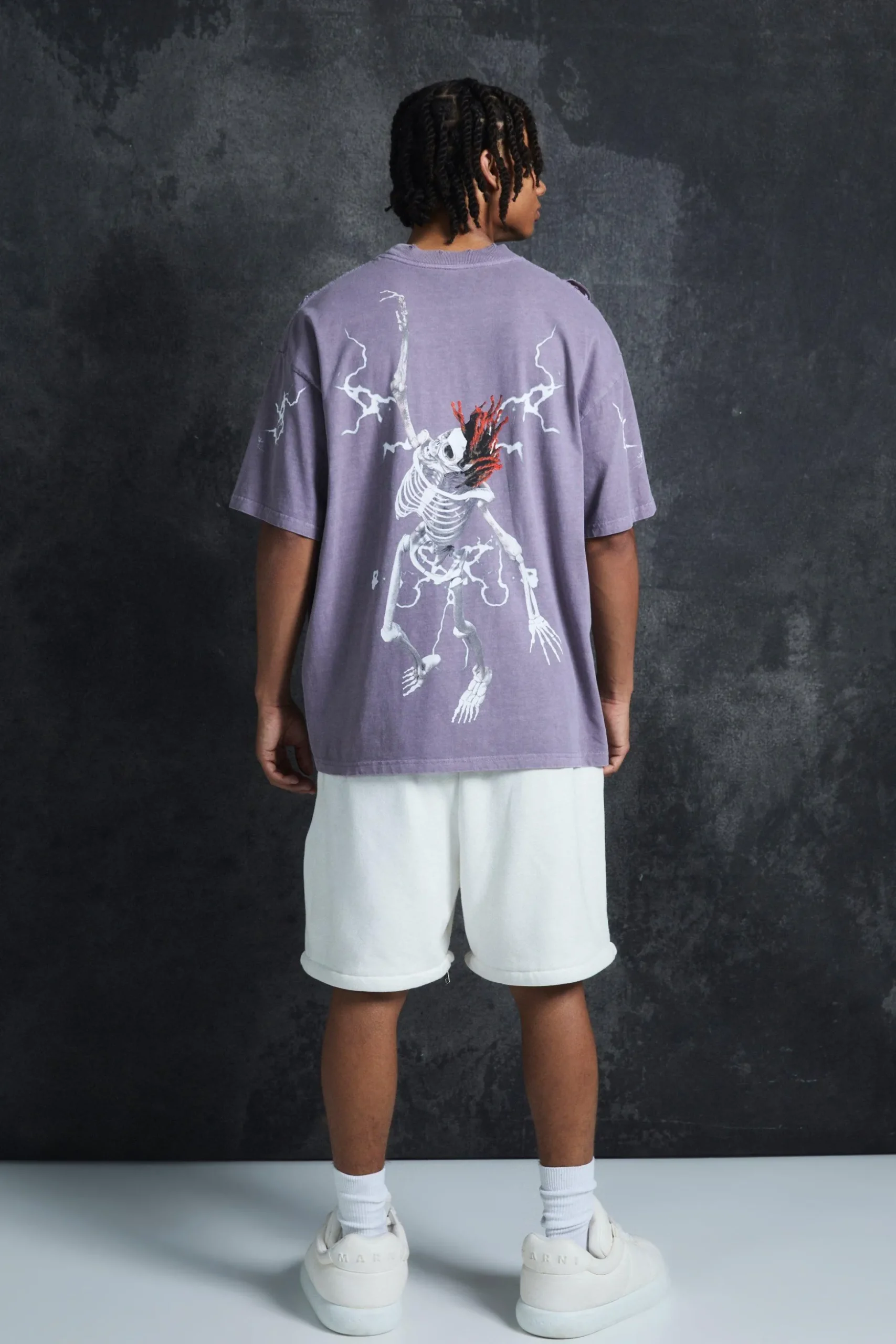 Trippie Redd Oversized Extended Neck Heavyweight Washed Graphic T-shirt | BoohooMAN UK