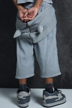 Trippie Redd Oversized Heavy Washed Horn Hooded Jogger | BoohooMAN UK