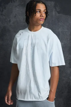 Trippie Redd Oversized Heavy Washed Lips Print T-shirt | BoohooMAN UK
