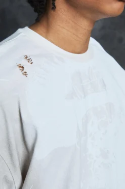Trippie Redd Oversized Heavy Washed Lips Print T-shirt | BoohooMAN UK
