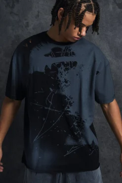 Trippie Redd Oversized Heavy Washed Lips Print T-shirt | BoohooMAN UK