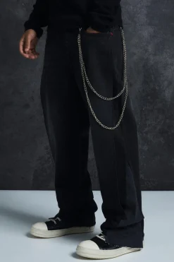 Trippie Redd Relaxed Rigid Panel Denim Jeans | BoohooMAN UK