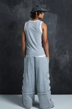 Trippie Redd Relaxed Washed Padded Jogger | BoohooMAN UK