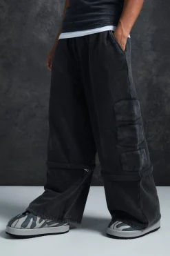 Trippie Redd Relaxed Washed Padded Jogger | BoohooMAN UK