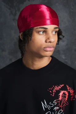 Trippie Redd Satin Durag In Red | BoohooMAN UK