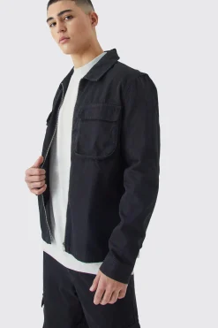 Twill Cargo Overshirt & Trouser | BoohooMAN UK