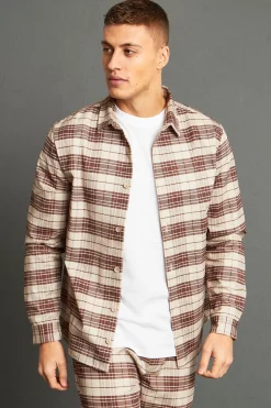 Twill Check Overshirt | BoohooMAN UK