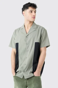 Twill Short Sleeve Gusset Detail Shirt | BoohooMAN UK
