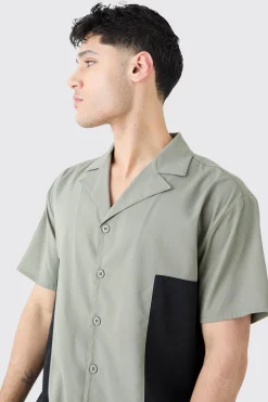 Twill Short Sleeve Gusset Detail Shirt | BoohooMAN UK