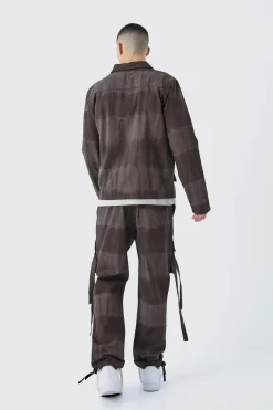 Twill Tie Dye Harrington Jacket | BoohooMAN UK