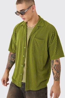 Two Tone Towelling Boxy Shirt | BoohooMAN UK
