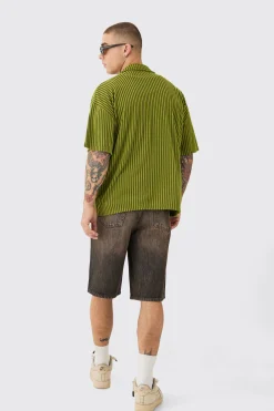 Two Tone Towelling Boxy Shirt | BoohooMAN UK