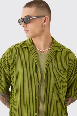 Two Tone Towelling Boxy Shirt | BoohooMAN UK