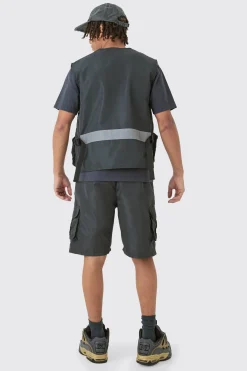 Utility Vest & Short Set | BoohooMAN UK