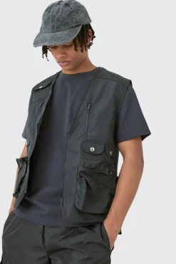 Utility Vest & Short Set | BoohooMAN UK