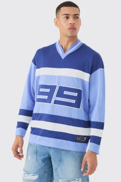 V Neck Colour Block Mesh Long Sleeve T-shirt | BoohooMAN UK