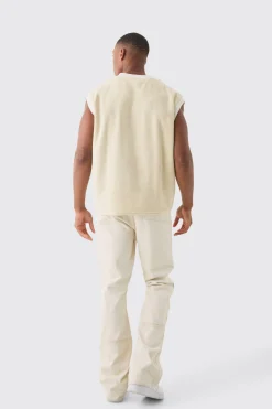 V Neck Limited Edition Towelling Sweater Vest | BoohooMAN UK