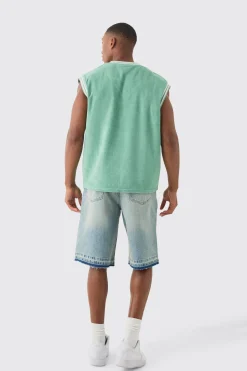 V Neck Limited Edition Towelling Sweater Vest | BoohooMAN UK