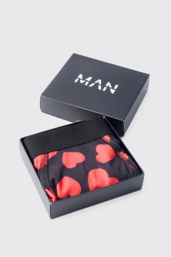 Valentines All Over Heart Boxer Gift Set | BoohooMAN UK