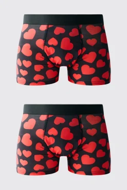 Valentines All Over Heart Boxer Gift Set | BoohooMAN UK