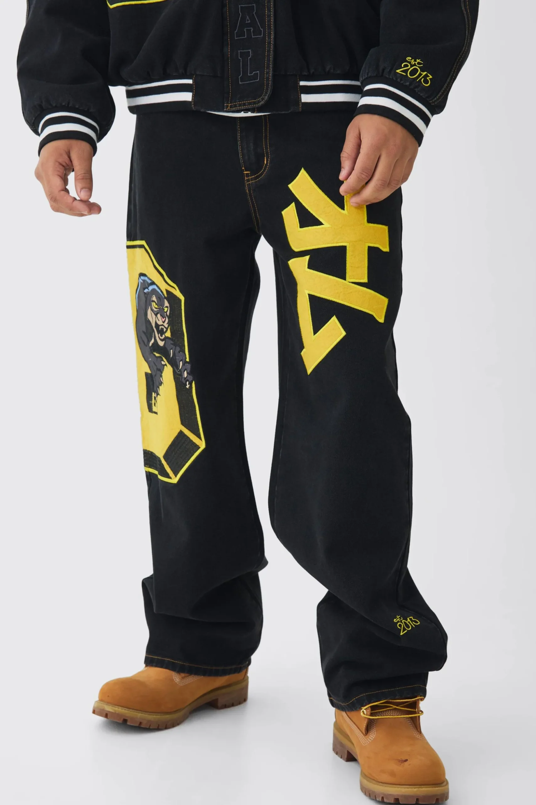 Varsity Applique Set | BoohooMAN UK