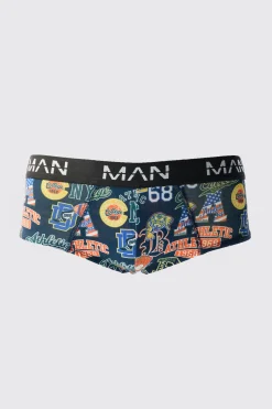 Varsity Print Briefs | BoohooMAN UK