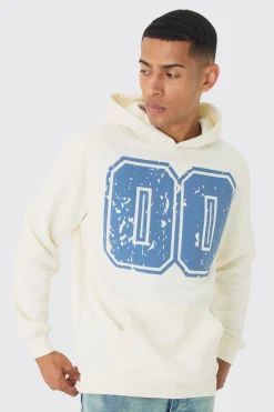 Varsity Puff Print Hoodie | BoohooMAN UK