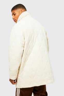 Velvet Onion Quilted Mid Length Puffer | BoohooMAN UK