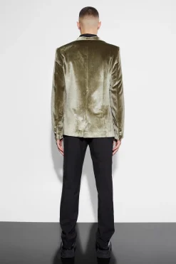 Velvet Shawl Collar Blazer | BoohooMAN UK