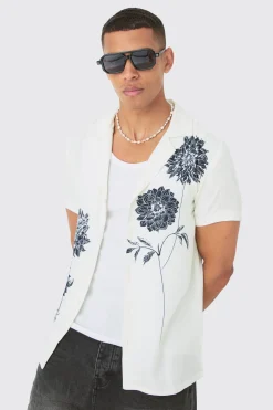 Viscose Sunflower Shirt | BoohooMAN UK
