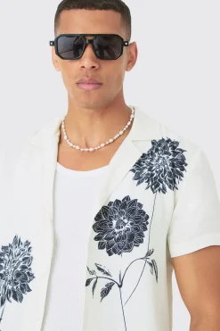 Viscose Sunflower Shirt | BoohooMAN UK