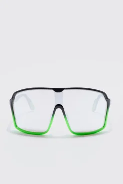 Visor Sunglasses In Black | BoohooMAN UK