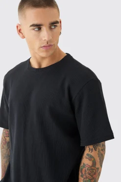 Waffle T-shirt | BoohooMAN UK