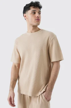 Waffle T-shirt | BoohooMAN UK